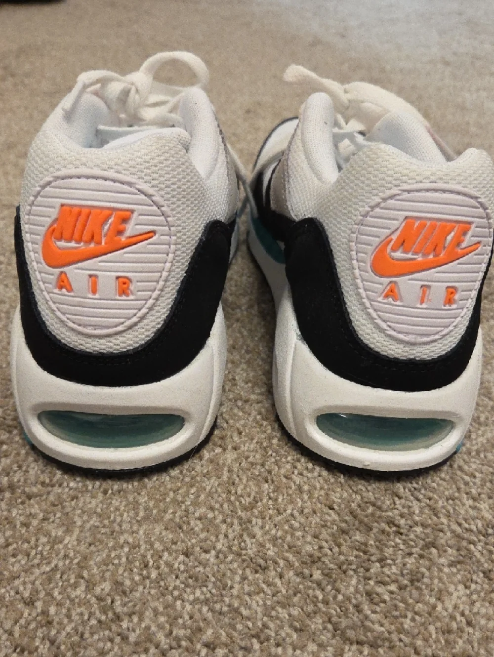 Nike White, Black, Gray, Orange & Teal Retro Running Shoes - Picture 3 of 7
